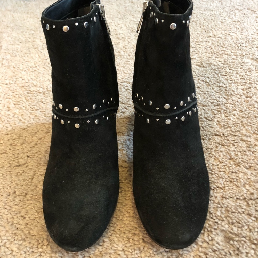 Sam Edelman Black Suede Studded Booties - Picture 2 of 7
